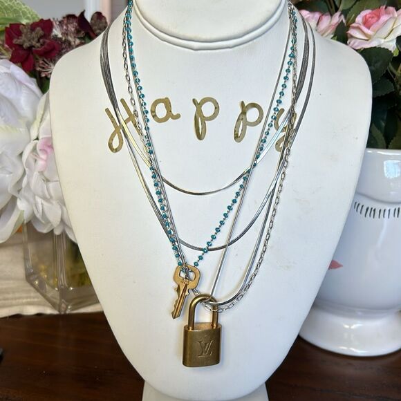 Louis Vuitton Key and lock #313 and 2 layered necklace’s NwT - Picture 1 of 12